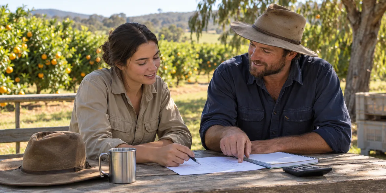 A worker and supervisor reviewing written pay details