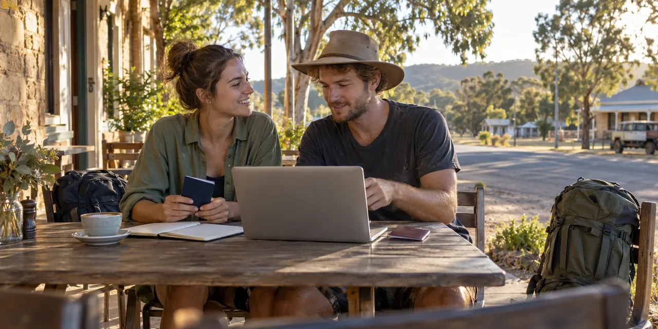 Backpacker travellers planning their Australian work and travel